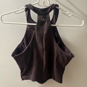 Alo Yoga Ribbed Tank Top - Brown